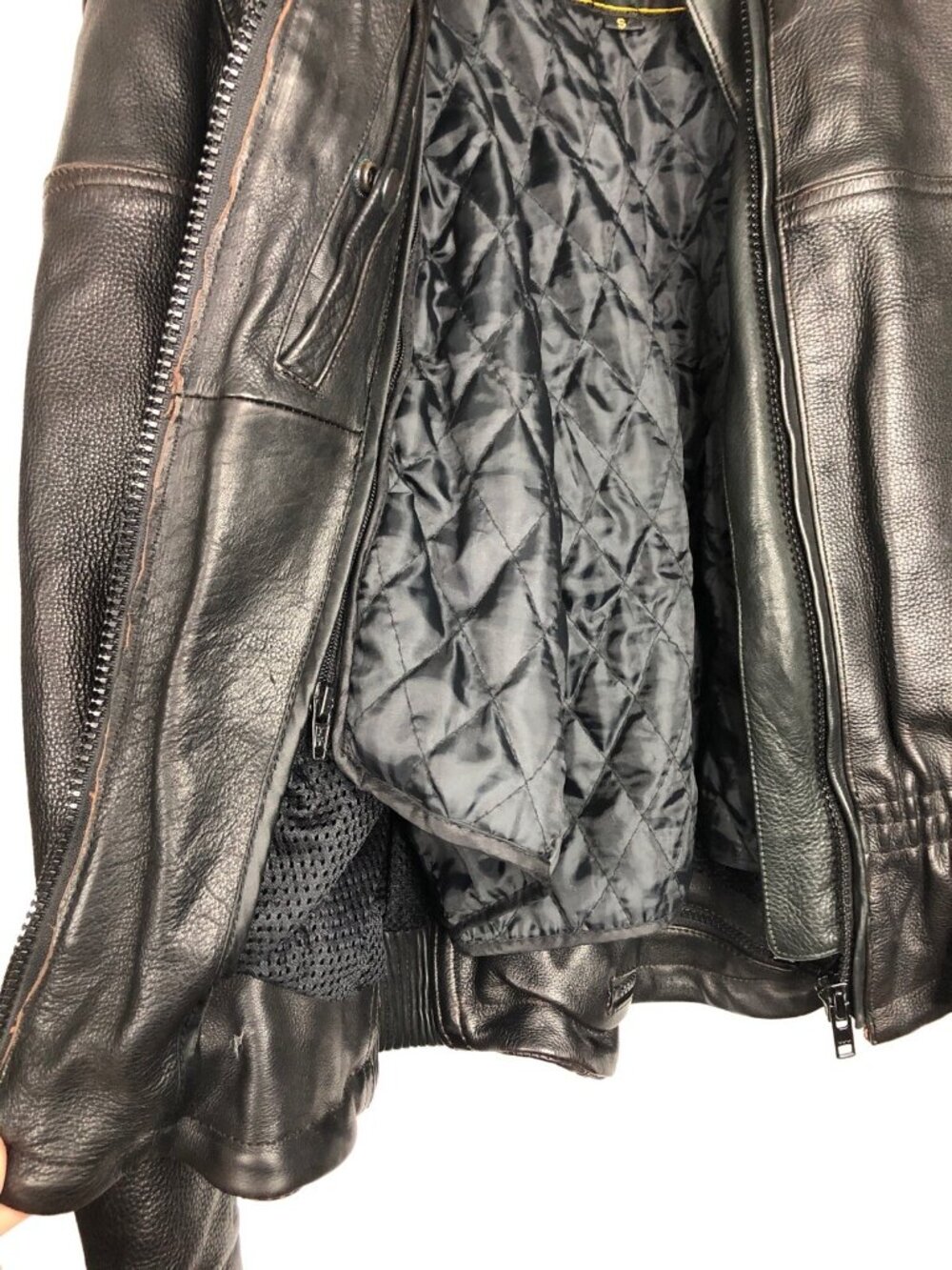UNIK Ultra Heavy LEATHER Motorcycle Zip Buckle Lined Jacket Womens Size S Black - Picture 5 of 12